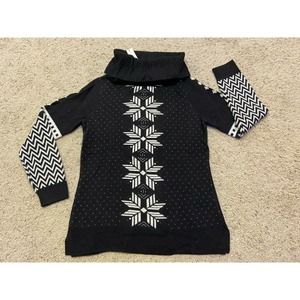 $99 TALBOTS size SP SWEATER Lambswool Blend Turtleneck Snowflake NEW Z22